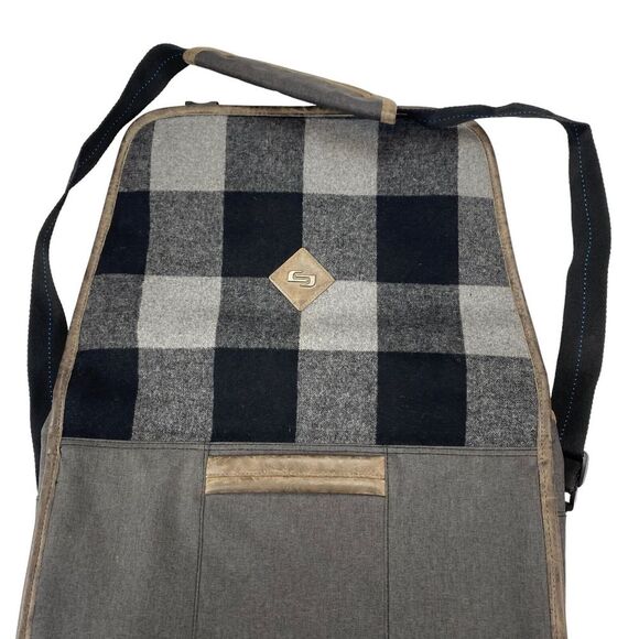 Solo New York Urban Nomad Laptop Messenger in Gray Plaid Shoulder Strap - Picture 15 of 16